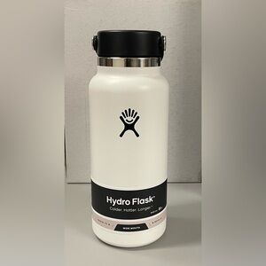 Hydro Flask 32 oz Wide Mouth Water Bottle w/ Flex Cap White ULINE Logo NIB